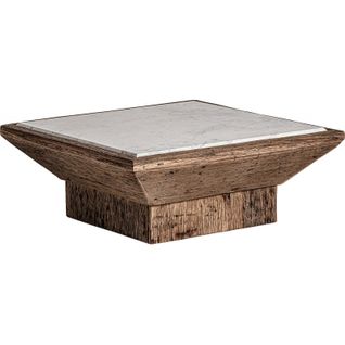 Table Basse Ethnique En Pin Et Marbre