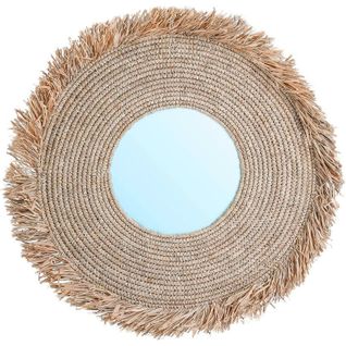 Miroir Yema Élégant En Raphia Naturel