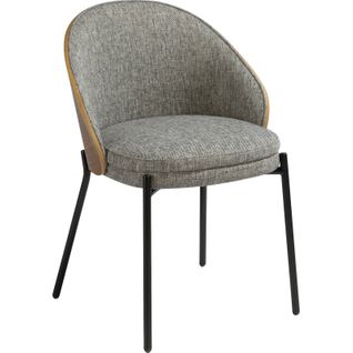 Chaise Design Angel Cerda En Noyer Et Tissu Gris