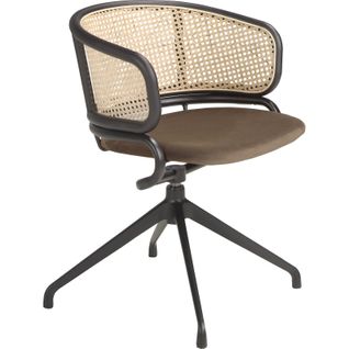 Chaise Pivotante Velours Et Rotin Angel Cerda