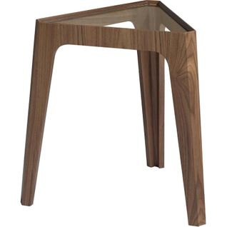 Table D'angle Design En Verre Et Noyer Angel Cerda