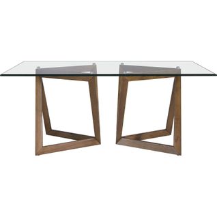 Table Verre Trempé Et Pieds Noyer Angel Cerda