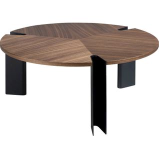Table Basse Ronde Angel Cerda En Noyer Et Acier