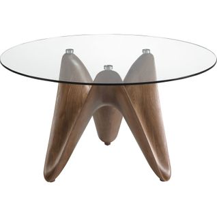 Table Repas Verre Et Noyer Design Angel Cerda