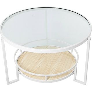 Table Basse Design Métal Blanc Et Bois Élégant
