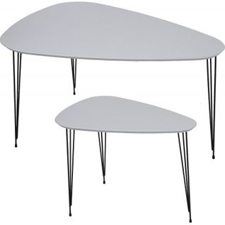 Table D'appoint Design Bicolore Bois Et Métal
