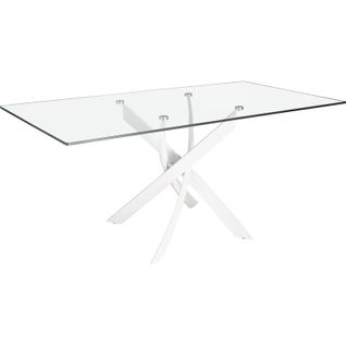 Table à Manger Design Verre Et Pieds Blancs Angel Cerda