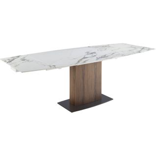 Table Extensible Ovale Blanc Marbré Angel Cerda