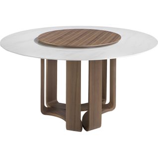 Table Ronde Angel Cerda Marbre Et Noyer