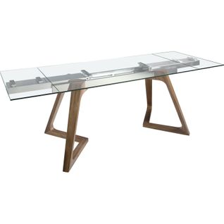 Table Repas Extensible Verre Et Noyer Angel Cerda