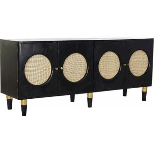 Buffet Bahut Chic Noir En Rotin Et Mango Pour Intérieur