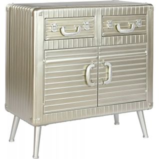 Buffet Contemporain Argenté Pour Élégance Moderne