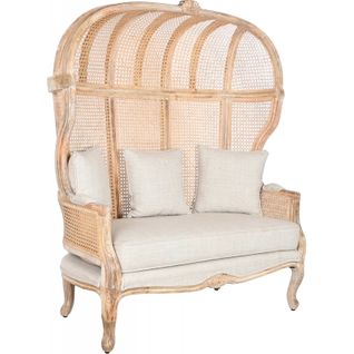 Canapé Fixe En Coton Naturel Et Bois Épuré