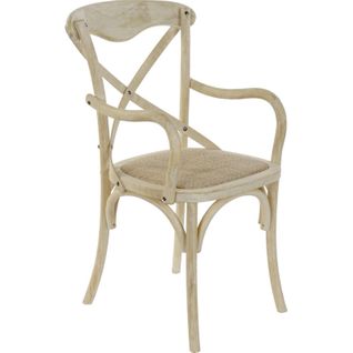 Chaise De Cuisine Élégance Rotin Blanc Vieilli