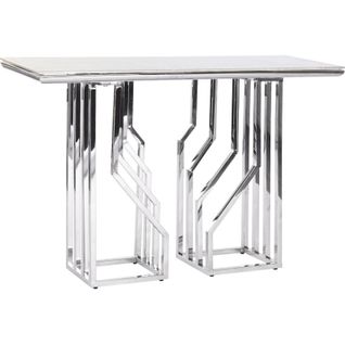 Console Design Élégant En Verre Et Métal Pour Salon Chic