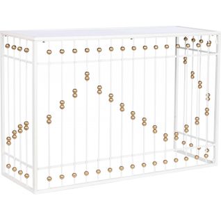 Console Élégance Métal Blanc Et Touche Dorée