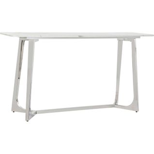 Console Élégante Marbre Blanc Et Acier Pour Salon