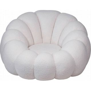Fauteuil Blanc Pivotant En Polyester Douceur Et Confort