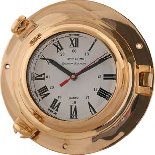 Horloge Murale En Laiton Doré Et Verre Élégant