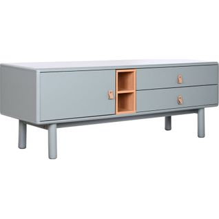 Meuble TV Élégant Bleu En Finition Bois Pour Salon Moderne