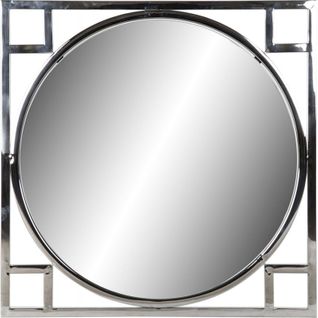 Miroir Élégant Argenté En Acier Et Verre Pour Intérieur Chic