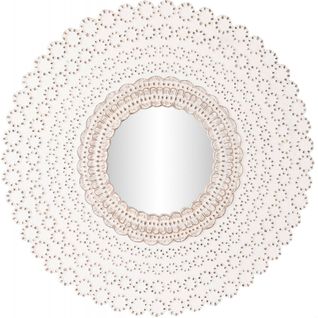 Miroir Mural Élégant Effet Dentelle Blanc Chic