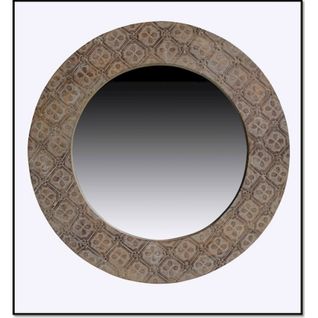 Miroir Rond Mandala Déco Marron Pour Intérieur Élégant