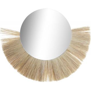 Miroir Mural Élégant En Jute Fait Main Pour Déco Nature