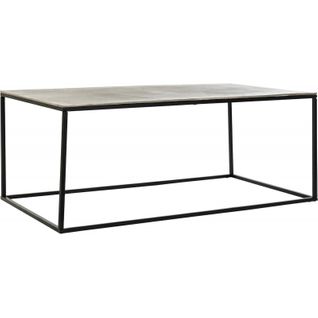 Table Basse Design Élégante En Métal Gris Et Noir