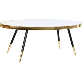 Table Basse Élégance Dorée Et Effet Miroir Chic