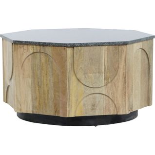 Table Basse Élégance Marbre Mango Et Bois Exotique