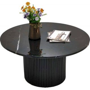 Table Basse Élégance En Marbre Noir Pour Salon Chic