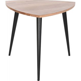 Table Basse Élégante En Acacia Et Pieds Métal Noir