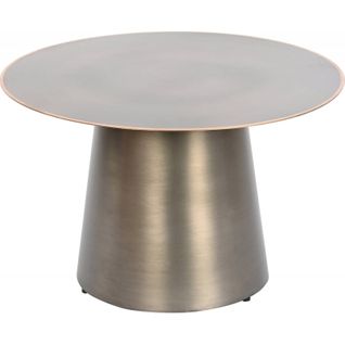 Table Basse Élégante Métal Gris Et Touché Doré