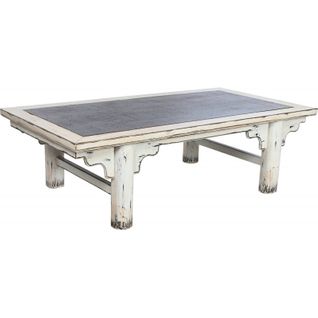 Table Basse Élégance Olmo Et Rattan Effet Vieilli