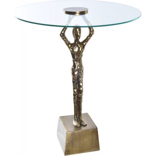Table D'appoint Chic Verre Et Aluminium Doré