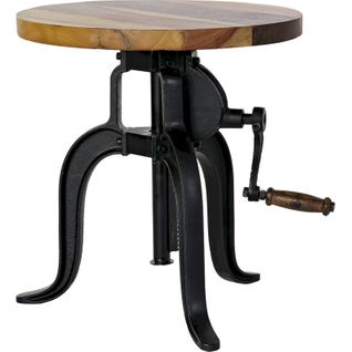 Table D'appoint Ajustable Bois Et Métal Chic