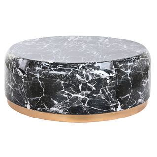 Table Basse Marbre Noir Éclat Doré Pour Salon Chic