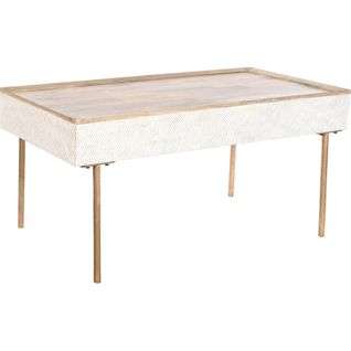 Table Basse Ondes Mango Élégance Et Métal Doré