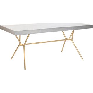Table De Salon Bois Précieux Blanc Et Touches Dorées