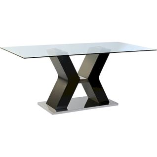Table à manger Design En Verre Trempé Noir Chic