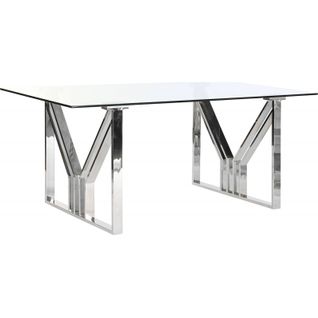 Table à manger En Verre Et Métal Pour Déco Moderne