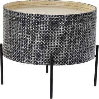 Table D'appoint Bois Et Métal Finition Argentée