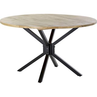 Table Salon Élégante Bois Et Métal Noir Design