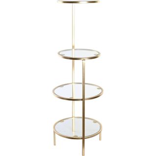 Etagère Élégante Métal Doré Et Verre Pour Intérieur Chic