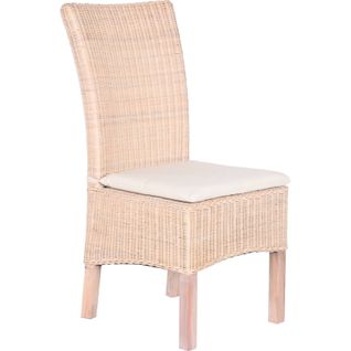 Fauteuil Élégant En Osier Blanc Et Coussin Moelleux