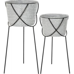 Cache-pot Élégance Métal Gris Pour Intérieur Distingué