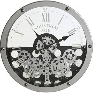 Horloge Murale Design Argent Épuré Style Industriel