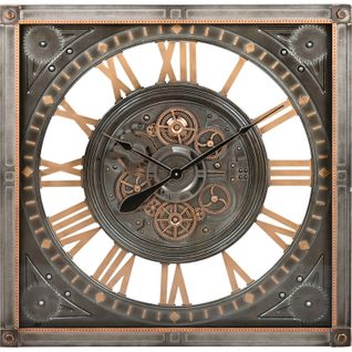 Horloge Murale Élégance Fer Et Verre Argenté