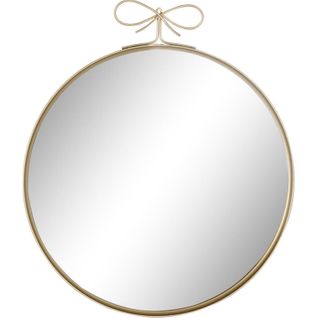 Miroir Rond Doré Esprit Glamour Avec Finition Nœud Élégant